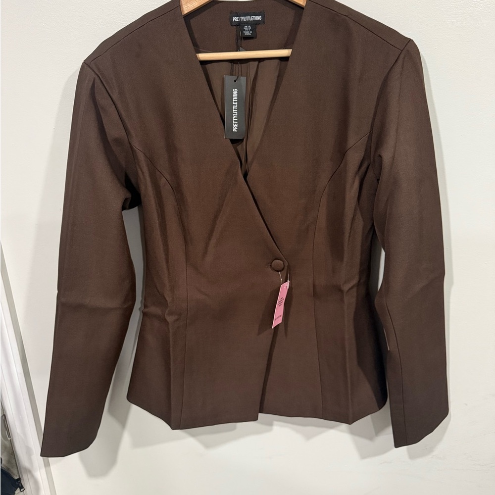 PrettyLittleThing Chocolate Brown Blazer